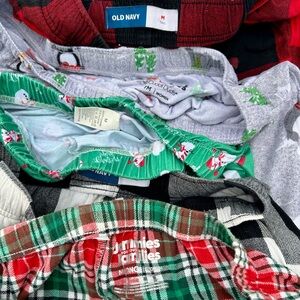 5-Christmas Pajama Pants Cuddle duds Buffalo Check Plaid Fleece Sz. M